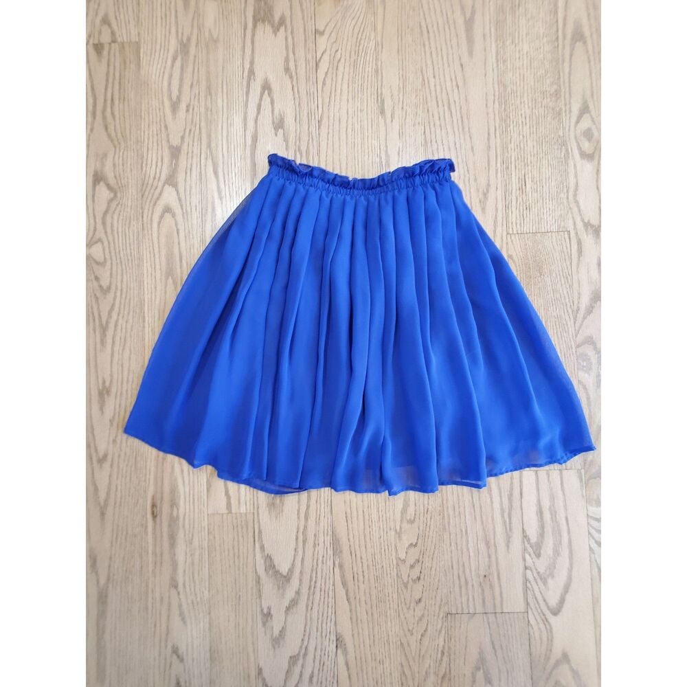 Uniqlo Womens US Size S (Japanese size M) Blue Chiffon Pleated Skirt GUC
